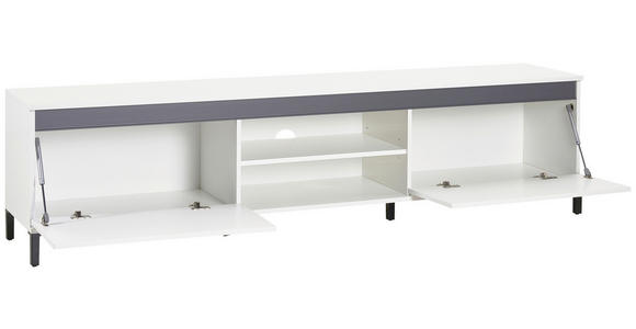 LOWBOARD in 200/50/40 cm - Weiß Hochglanz/Anthrazit, Design, Holzwerkstoff/Kunststoff (200/50/40cm) - Xora