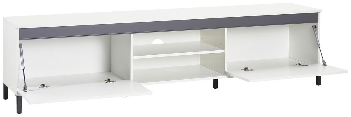 NÍZKA KOMODA, biela, biela s vysokým leskom, 200/50/40 cm - biela/biela s vysokým leskom, Design, kompozitné drevo/plast (200/50/40cm) - Xora