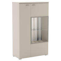 HIGHBOARD  in 80/132/38 cm  - Beige/Silberfarben, Design, Glas/Holzwerkstoff (80/132/38cm) - Livetastic