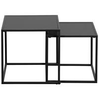 SET DE MĂSUȚE SUPRAPUSE in metal, material pe bază de lemn 40/40/40 cm   - negru, Basics, metal/material pe bază de lemn (40/40/40cm) - Boxxx