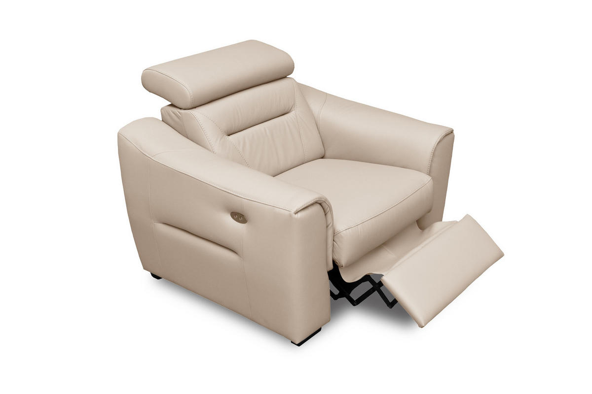 RELAX FOTEL - Pezsgő/fekete, Design, bőr/textil (103/86-104/102cm) - Celina Home