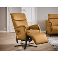 RELAXSESSEL in Leder Currygelb  - Currygelb/Schwarz, Design, Leder/Metall (70/117/85cm) - Dieter Knoll