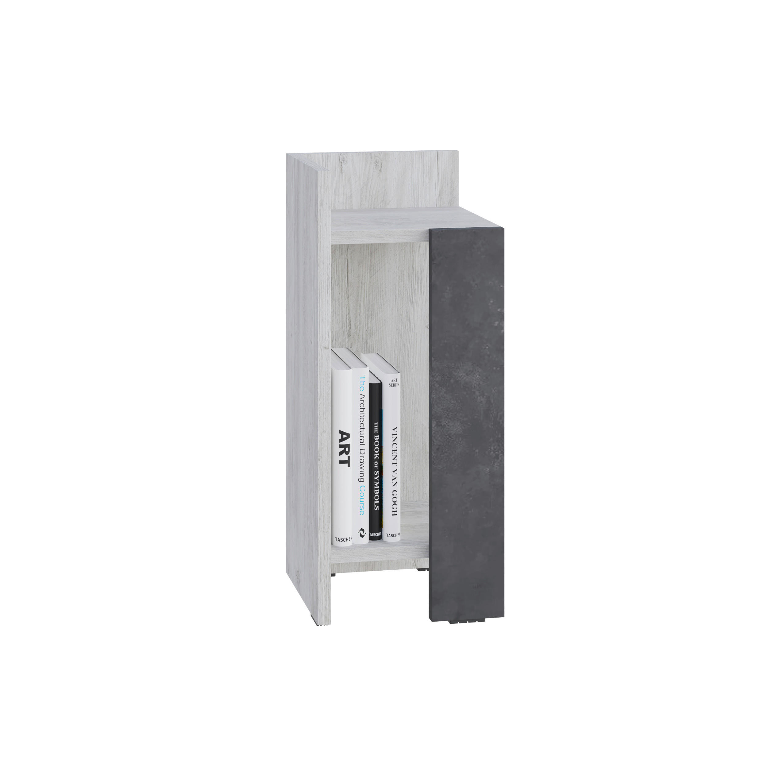 Livetastic Kindernachtschrank Grau, Grauweiß 27x60x25 cm