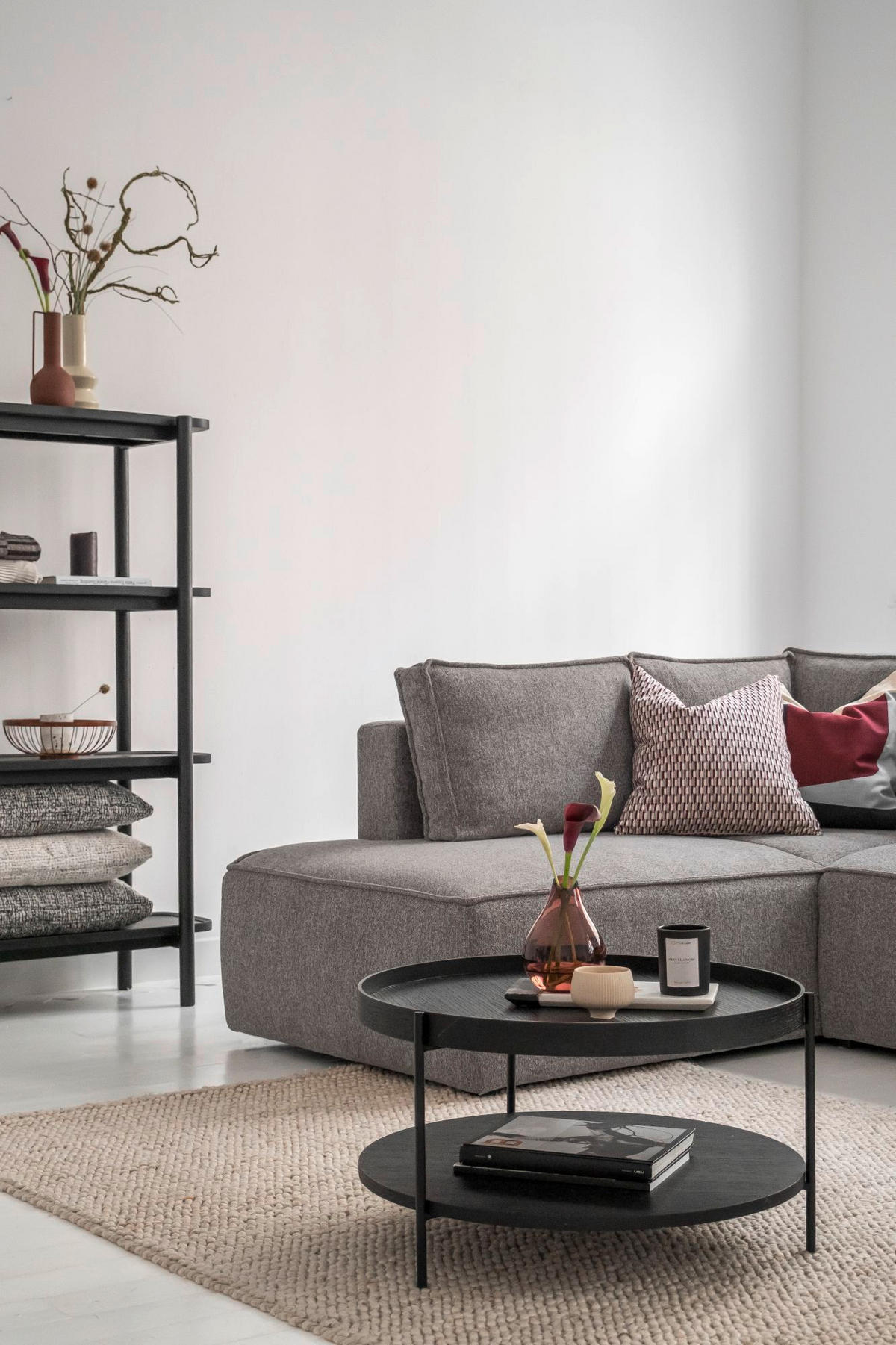 KUTNA GARNITURA tekstil  siva   - bijela/siva, Design, tekstil/plastika (194/246cm) - MID.YOU