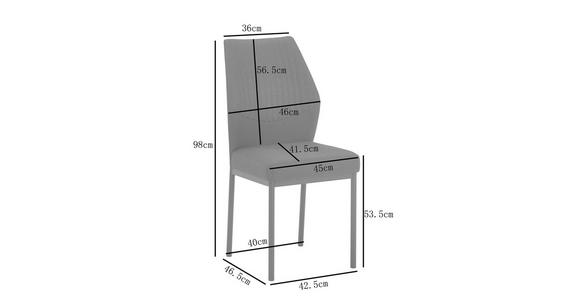 STUHL in Eisen Leinenoptik Metall, Textil - Dunkelgrau/Schwarz, MODERN, Textil/Metall (46/98/58,5cm) - Carryhome