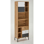 KOMMODE  in 60/180/30 cm  - Eichefarben/Schwarz, Design, Holzwerkstoff/Metall (60/180/30cm) - Carryhome