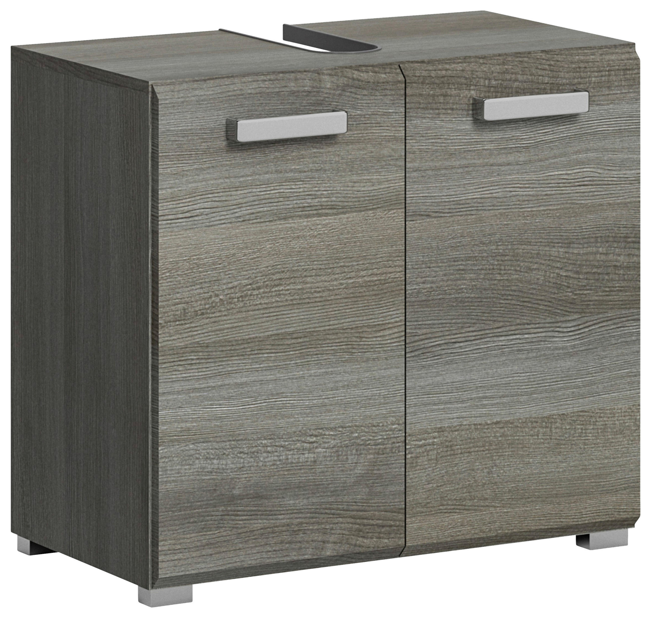 WASCHBECKENUNTERSCHRANK 80/55/37 cm  - Silberfarben/Grau, MODERN, Holzwerkstoff/Kunststoff (80/55/37cm) - MID.YOU