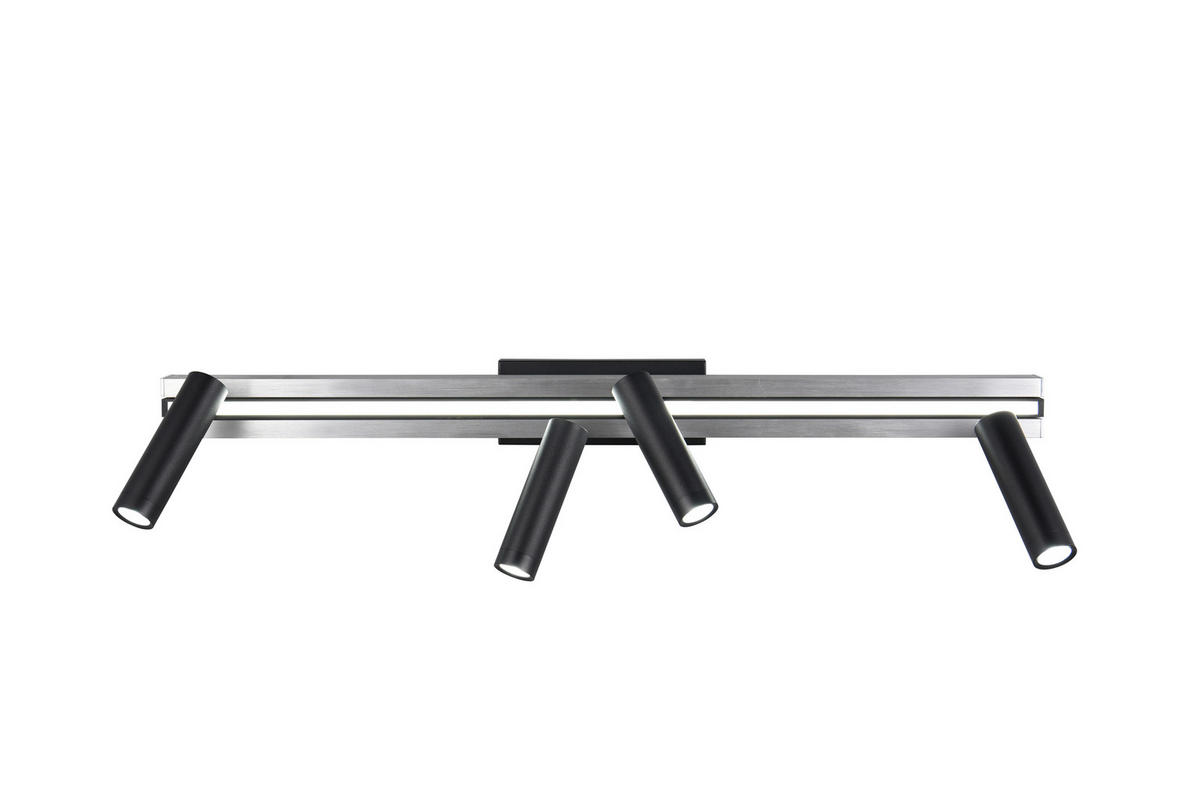 LED-STRAHLER 133/23/8,5 cm   - Schwarz/Alufarben, Basics, Metall (133/23/8,5cm)