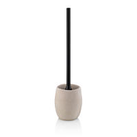 WC-BÜRSTENGARNITUR - Beige/Schwarz, Basics, Kunststoff/Stein (10/44cm) - Kela