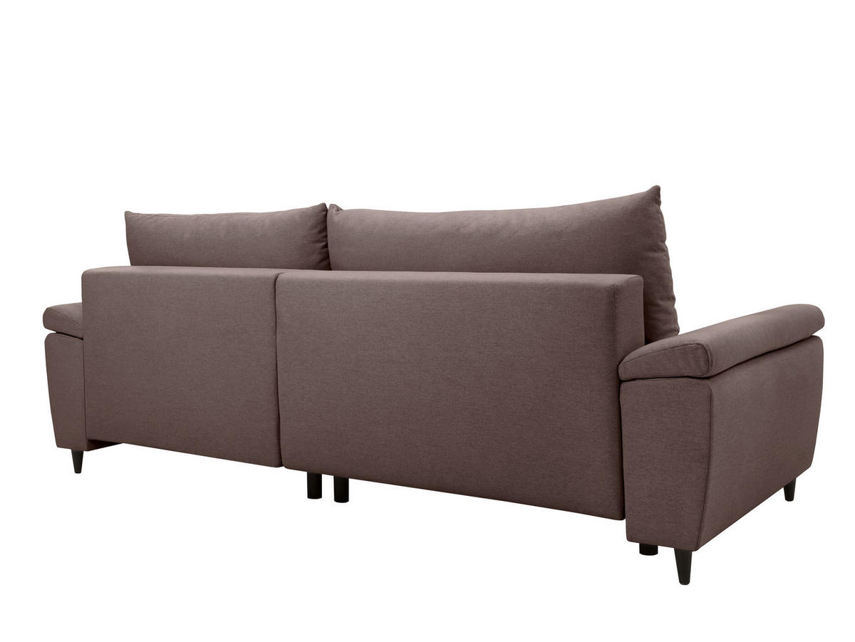 ECKSOFA GORDES Braun  - Schwarz/Braun, Design, Holz/Textil (248/174cm) - MID.YOU