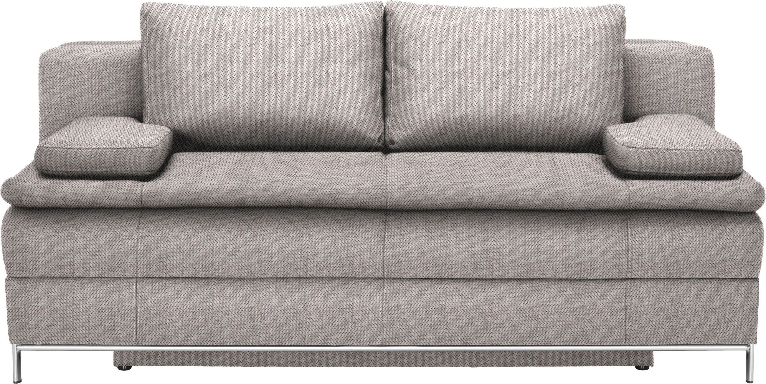BOXSPRINGSOFA in Webstoff Naturfarben  - Chromfarben/Naturfarben, Design, Textil/Metall (200/93/93cm) - Novel