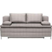 BOXSPRINGSOFA in Webstoff Naturfarben  - Chromfarben/Naturfarben, Design, Textil/Metall (200/93/93cm) - Novel