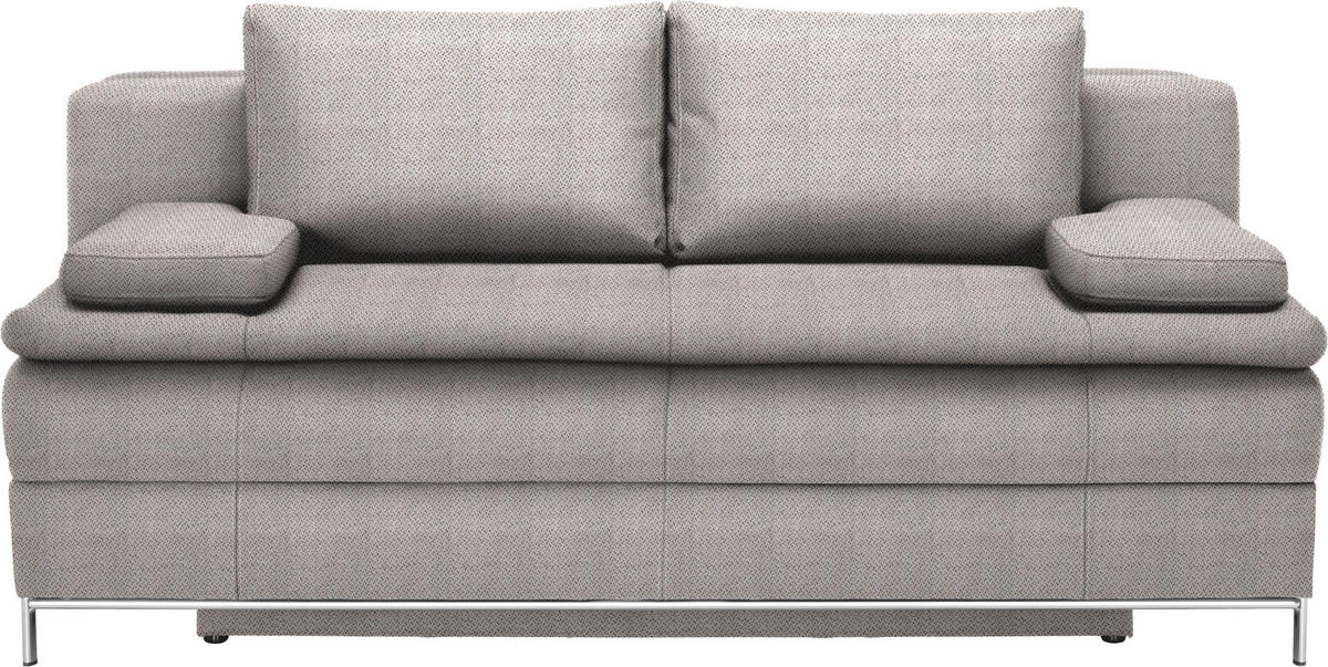 BOXSPRINGSOFA in Webstoff Naturfarben  - Chromfarben/Naturfarben, Design, Textil/Metall (200/93/93cm) - Novel