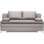 BOXSPRINGSOFA Webstoff Naturfarben  - Chromfarben/Naturfarben, Design, Textil/Metall (200/93/93cm) - Novel