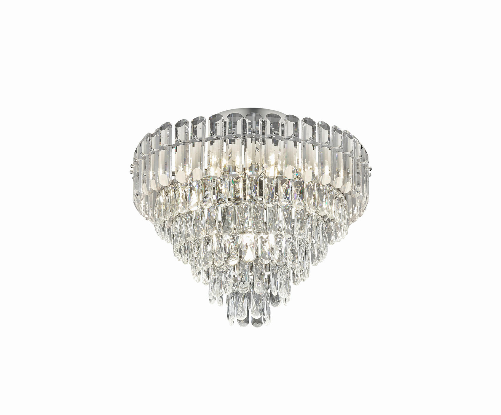 STROPNA SVETILKA Trio Select 58/49 cm - barve kroma/prosojno, Design, kovina/steklo (58/49cm)