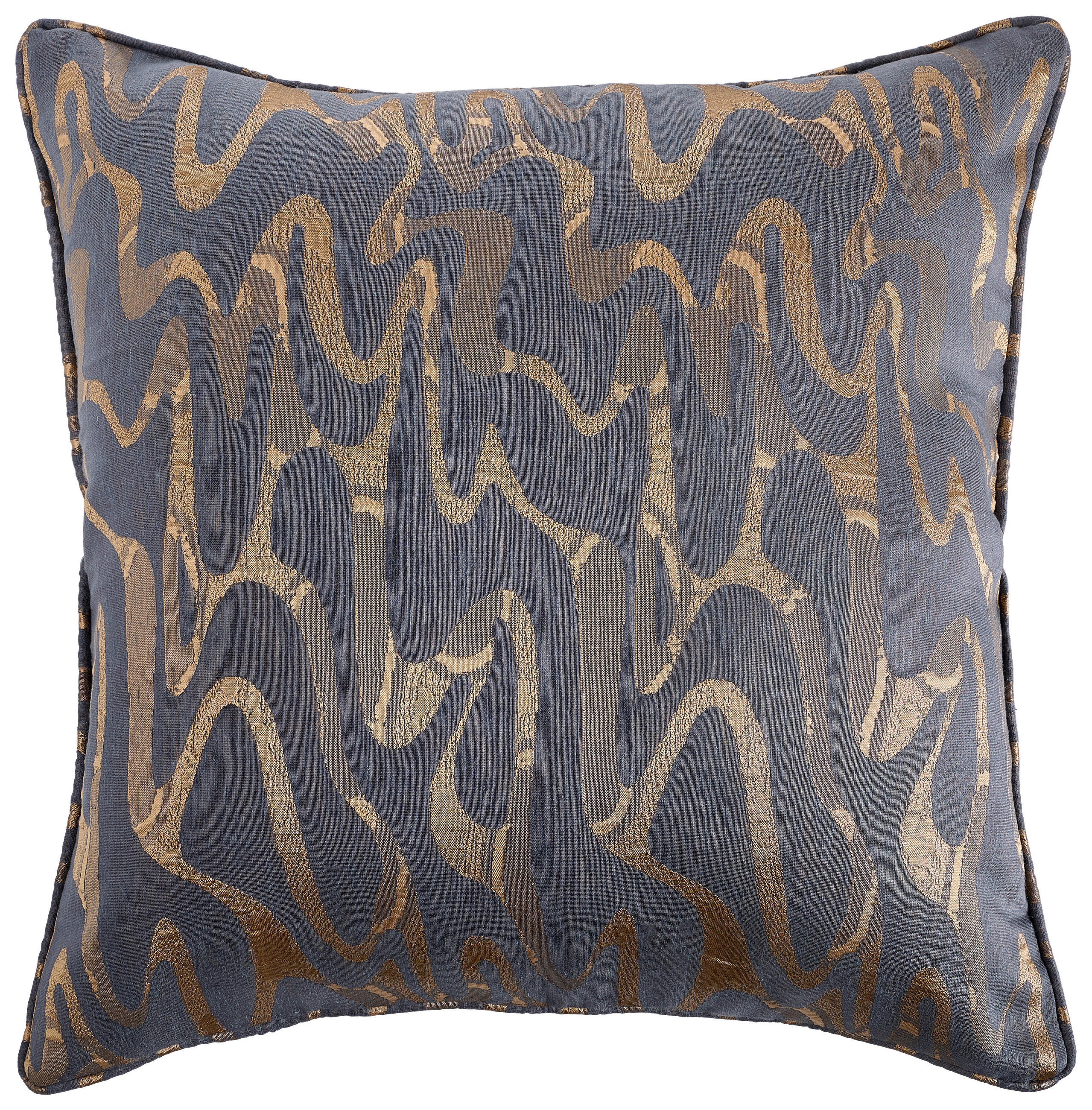 KISSENBEZUG 48/48 cm  - Blau/Goldfarben, Textil (48/48cm) - Dieter Knoll