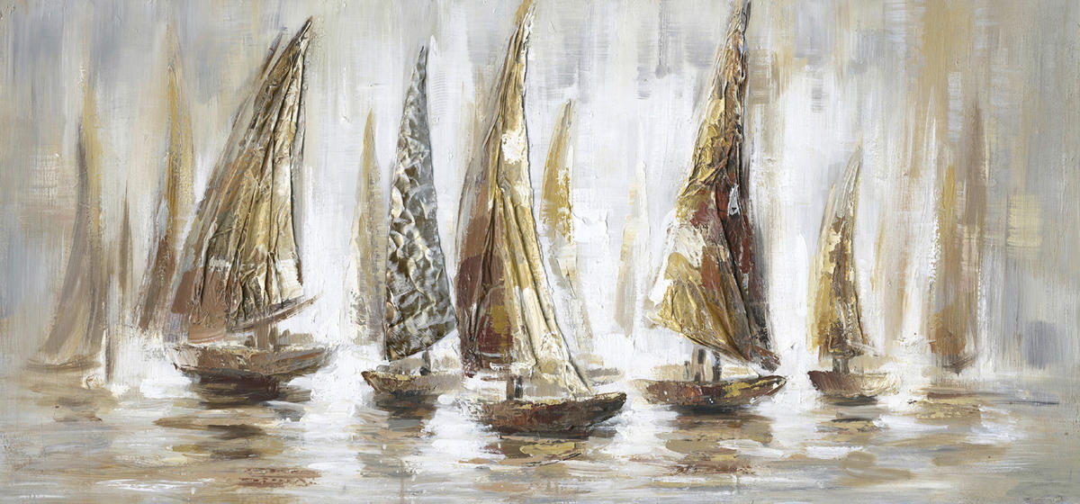 ÖLGEMÄLDE 150/70 cm  - Weiss/Beige, Basics, Holz/Textil (150/70cm) - Monee