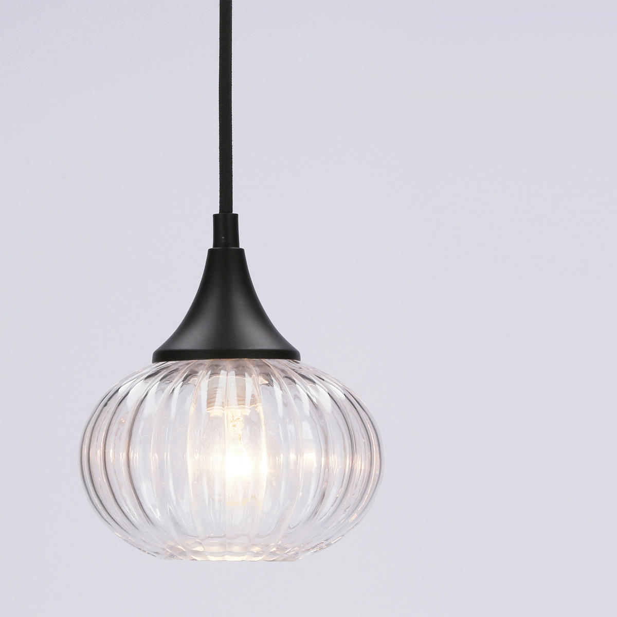 PENDELLAMPA Exeter 14.5/14.5/90 cm  - svart, Klassisk, metall/glas (14.5/14.5/90cm)