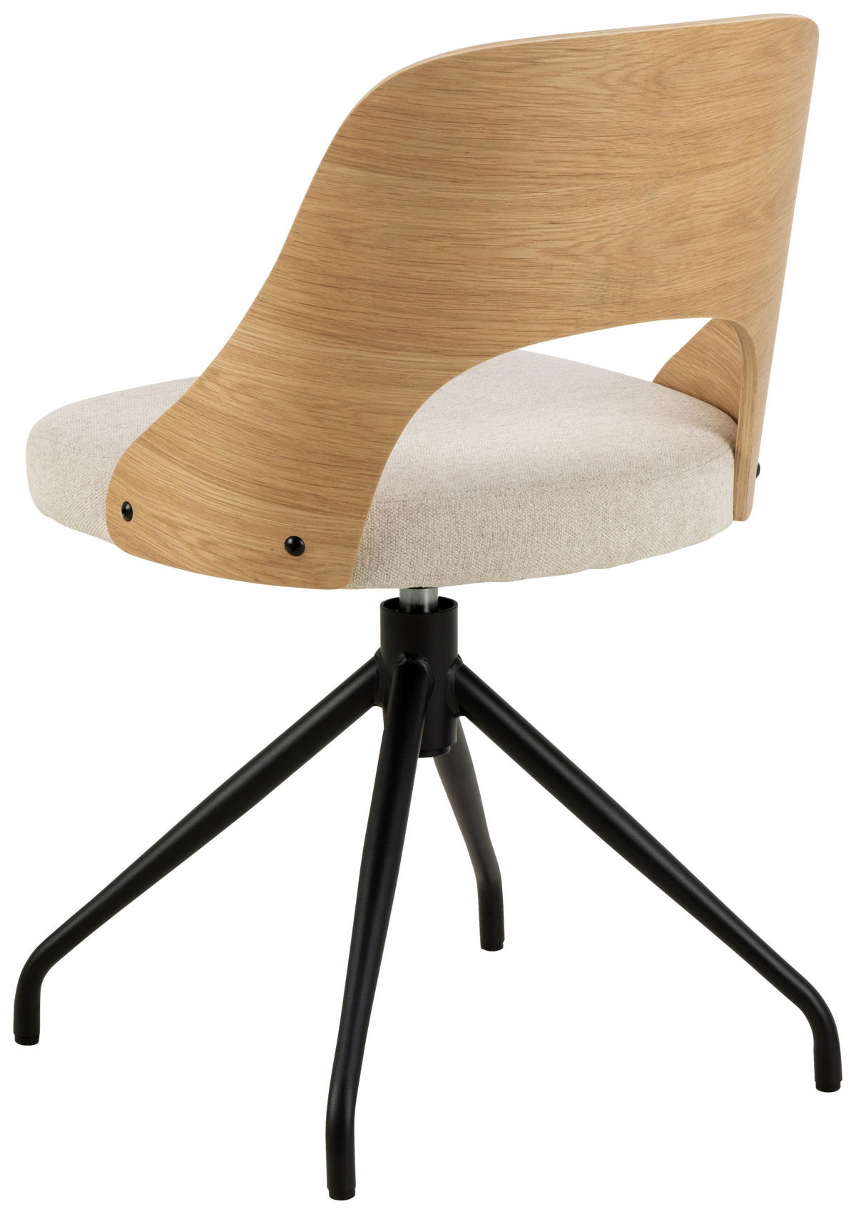 STOL, tekstil, leseni material barve hrasta, bež  - črna/barve hrasta, Moderno, kovina/tekstil (48/79/53cm) - MID.YOU