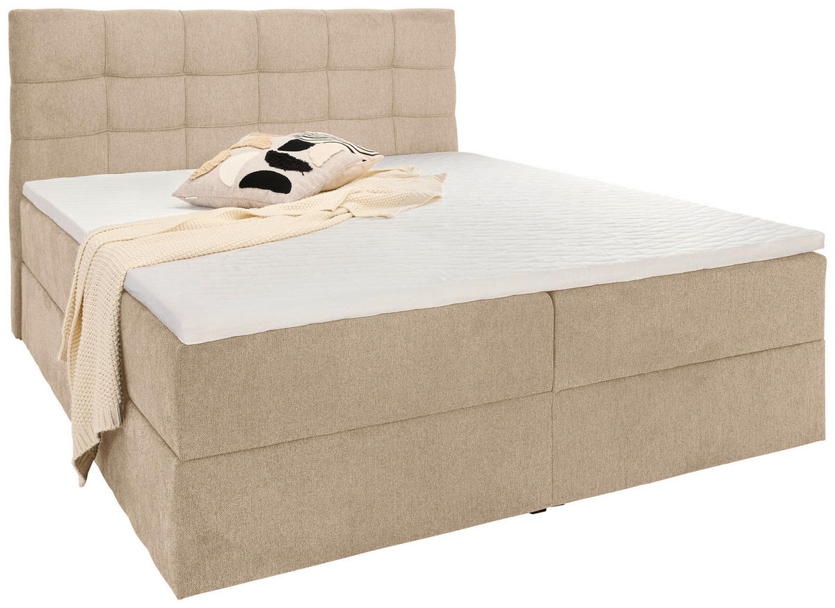 BOXBETT 140/200 cm  in Creme  - Creme/Schwarz, KONVENTIONELL, Kunststoff/Textil (140/200cm) - Boxxx