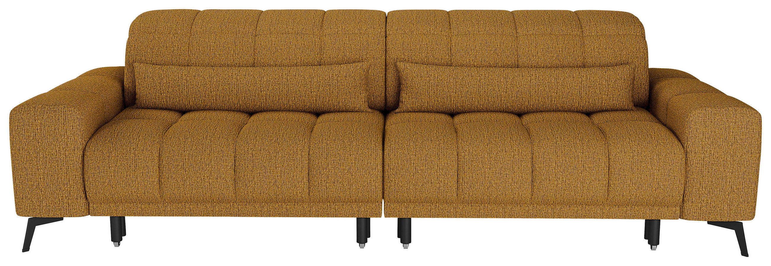 BIGSOFA Chenille Senfgelb  - Senfgelb/Schwarz, MODERN, Textil/Metall (300/112/121cm) - Xora