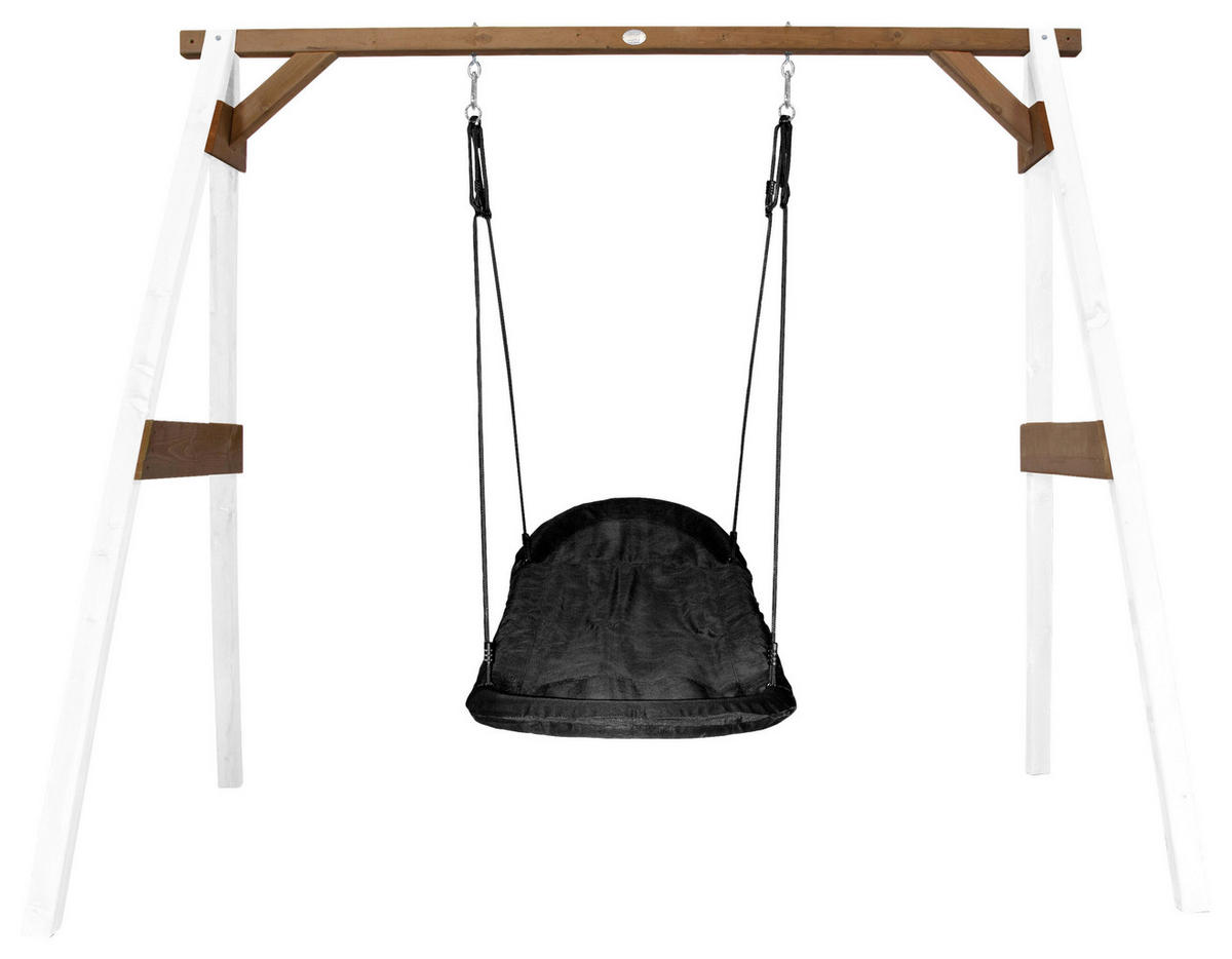 NESTSCHAUKEL Braun, Schwarz, Weiß  - Schwarz/Braun, KONVENTIONELL, Holz (254/207/160cm) - Ambia Garden
