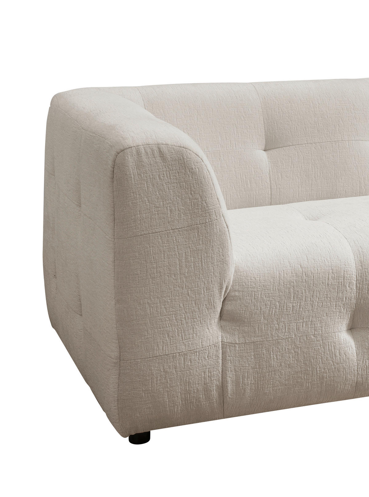 2-SITZER-SOFA in Mikrofaser Weiss  - Weiss/Schwarz, Design, Kunststoff/Textil (184/72/95cm) - Livetastic