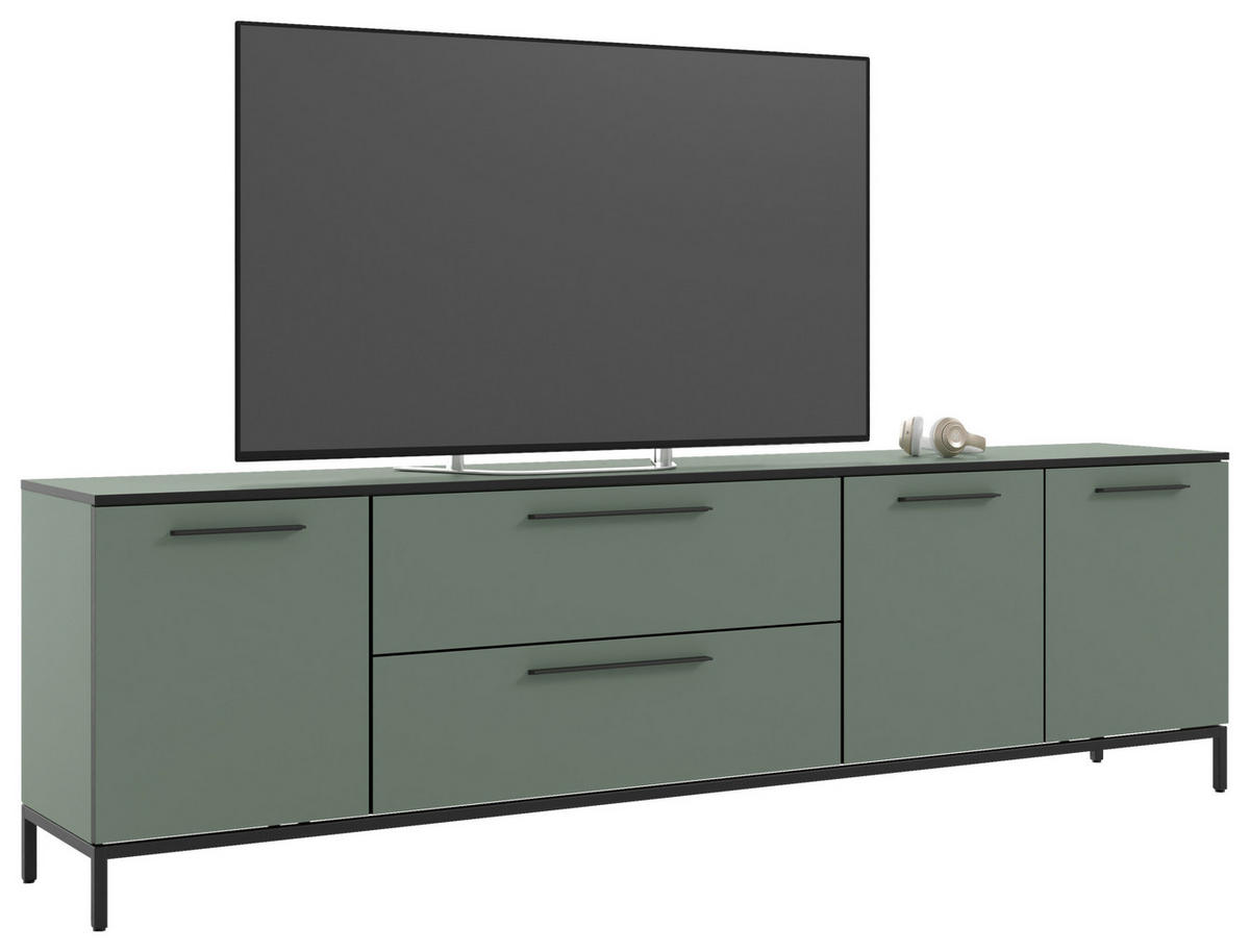 LOWBOARD Soul  in  - Schilfgrün/Schwarz, MODERN, Holzwerkstoff/Metall (225/66/40cm)