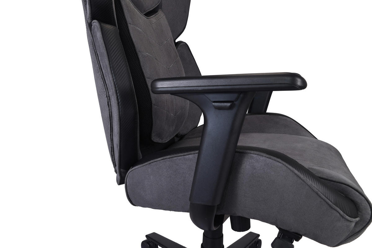 GAMINGSTUHL Grau, Schwarz Metall, Kunststoff, Textil   - Schwarz/Grau, MODERN, Kunststoff/Textil (68/114-122/68cm) - BX Gaming