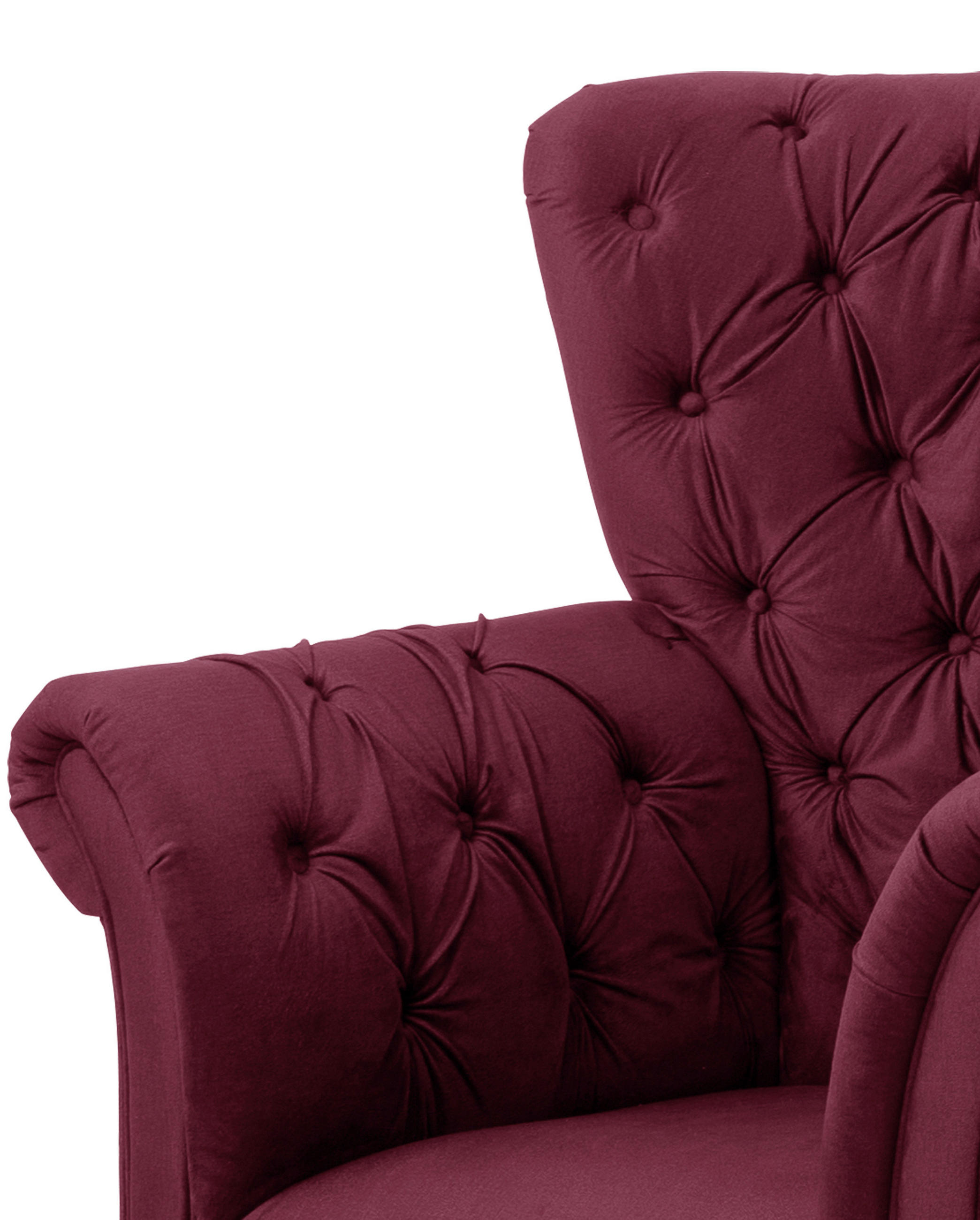OHRENSESSEL in Velours Rot  - Rot/Schwarz, Design, Holz/Textil (96/112/86cm) - MID.YOU