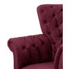 OHRENSESSEL in Velours Rot  - Rot/Schwarz, Design, Holz/Textil (96/112/86cm) - MID.YOU