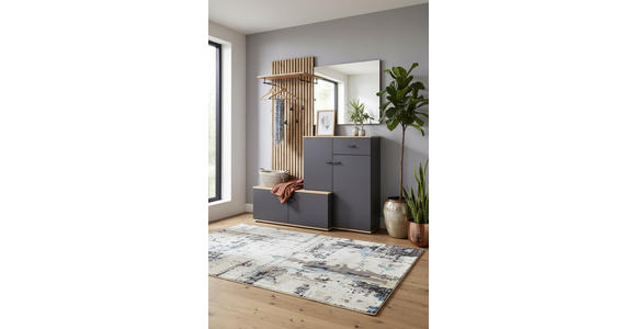 GARDEROBE  in 148/199/38 cm  - Anthrazit/Eiche Artisan, Design, Glas/Holzwerkstoff (148/199/38cm) - Xora