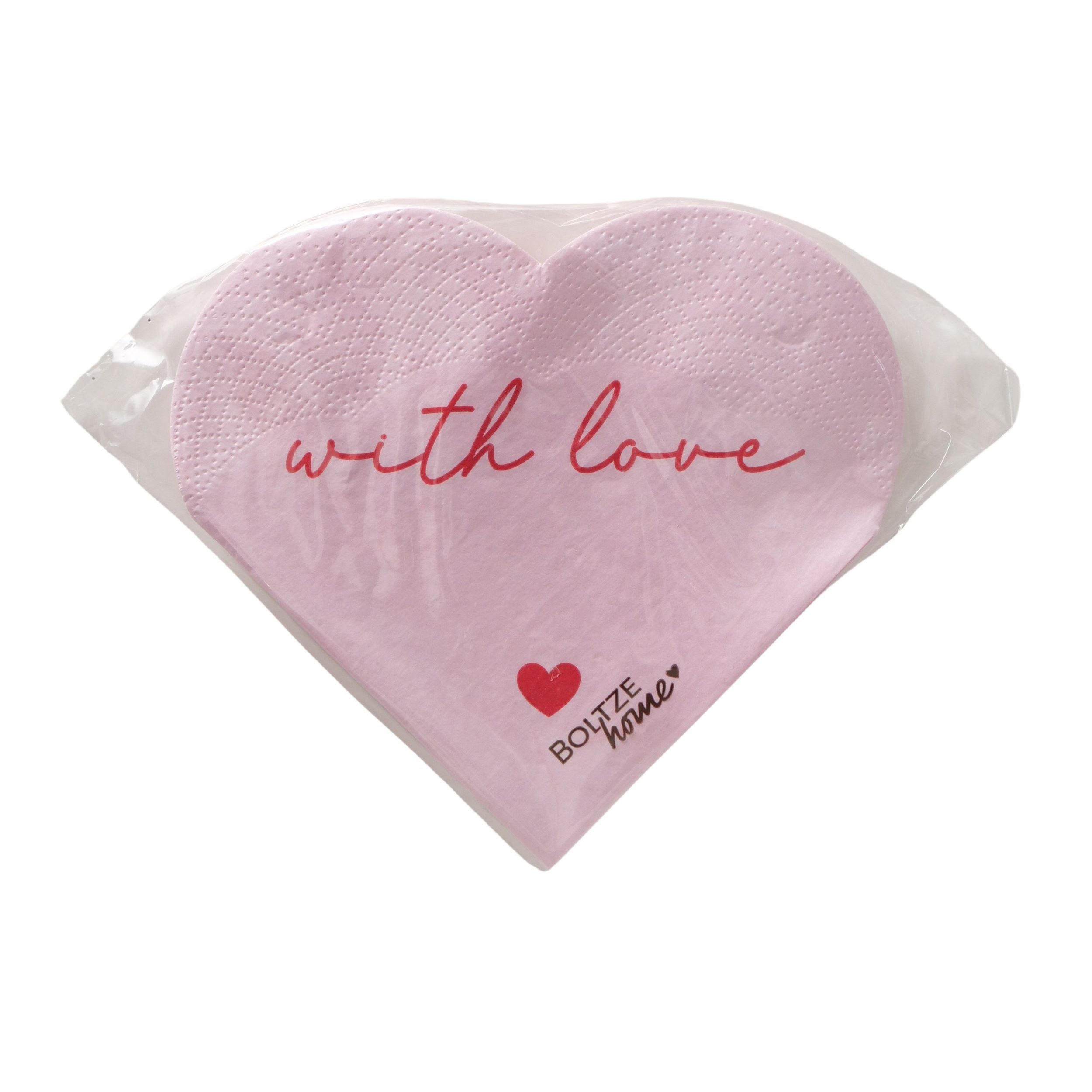 SERVIETTE  17/17 cm   - Hellrosa/Rot, Basics, Papier (17/17cm)