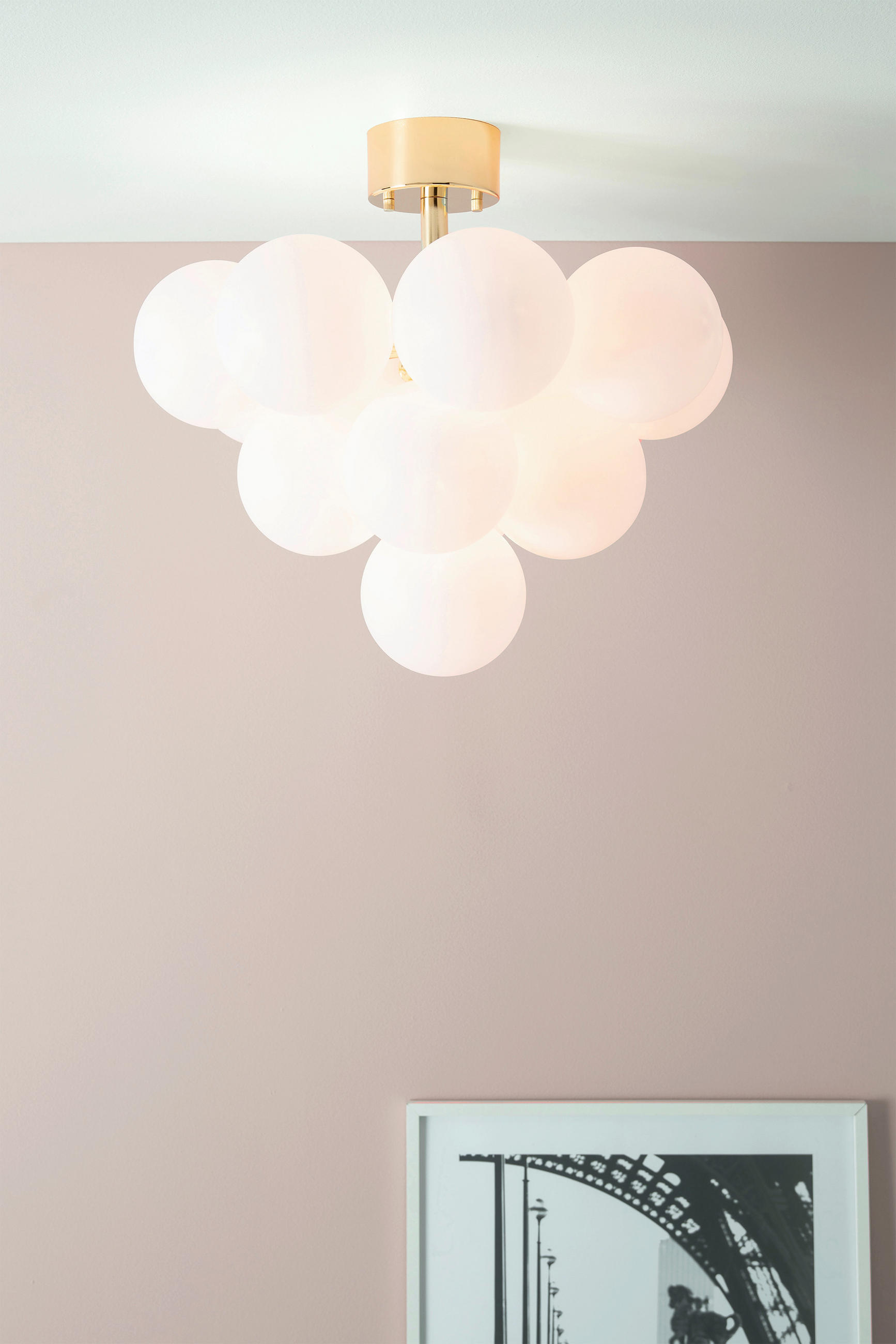 HÄNGELEUCHTE 56/51 cm - Goldfarben/Weiß, Basics, Glas/Metall (56/51cm) - Markslöjd
