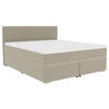 BOXSPRINGBETT 180/200 cm,  in Beige, Topper, Matratzen, H3 = fest  - Chromfarben/Beige, KONVENTIONELL, Kunststoff/Textil (180/200cm) - Boxxx