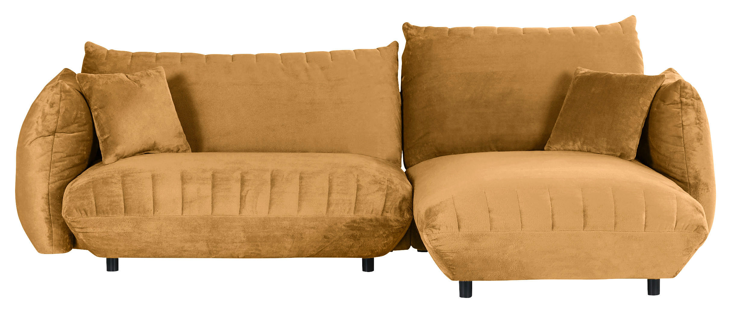 HÖRNSOFFA i plysch orange  - orange/svart, Klassisk, textil/plast (270/170cm) - MID.YOU