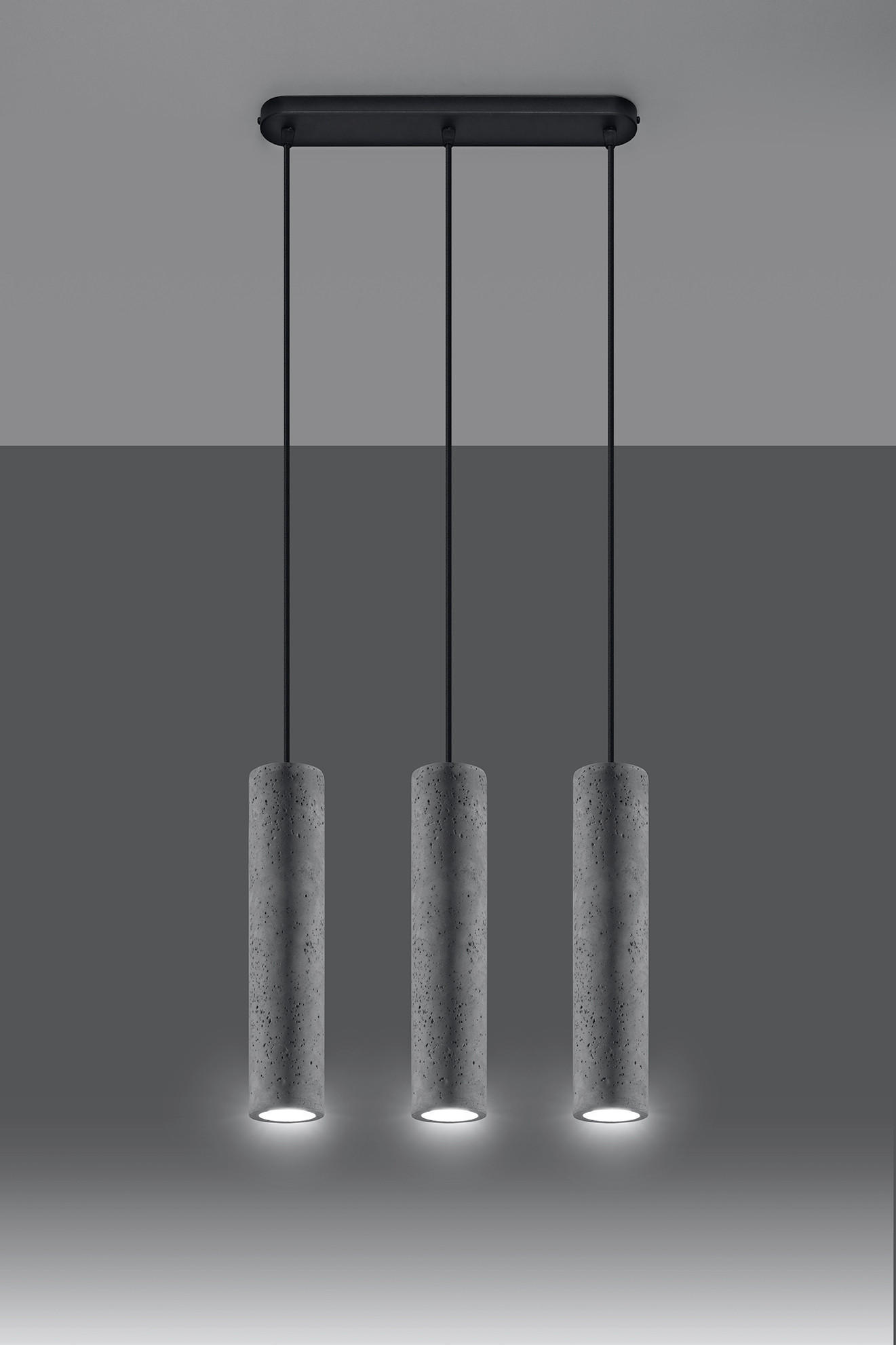 HÄNGELEUCHTE LUVO 45/6/90 cm  - Grau, Design, Stein (45/6/90cm)