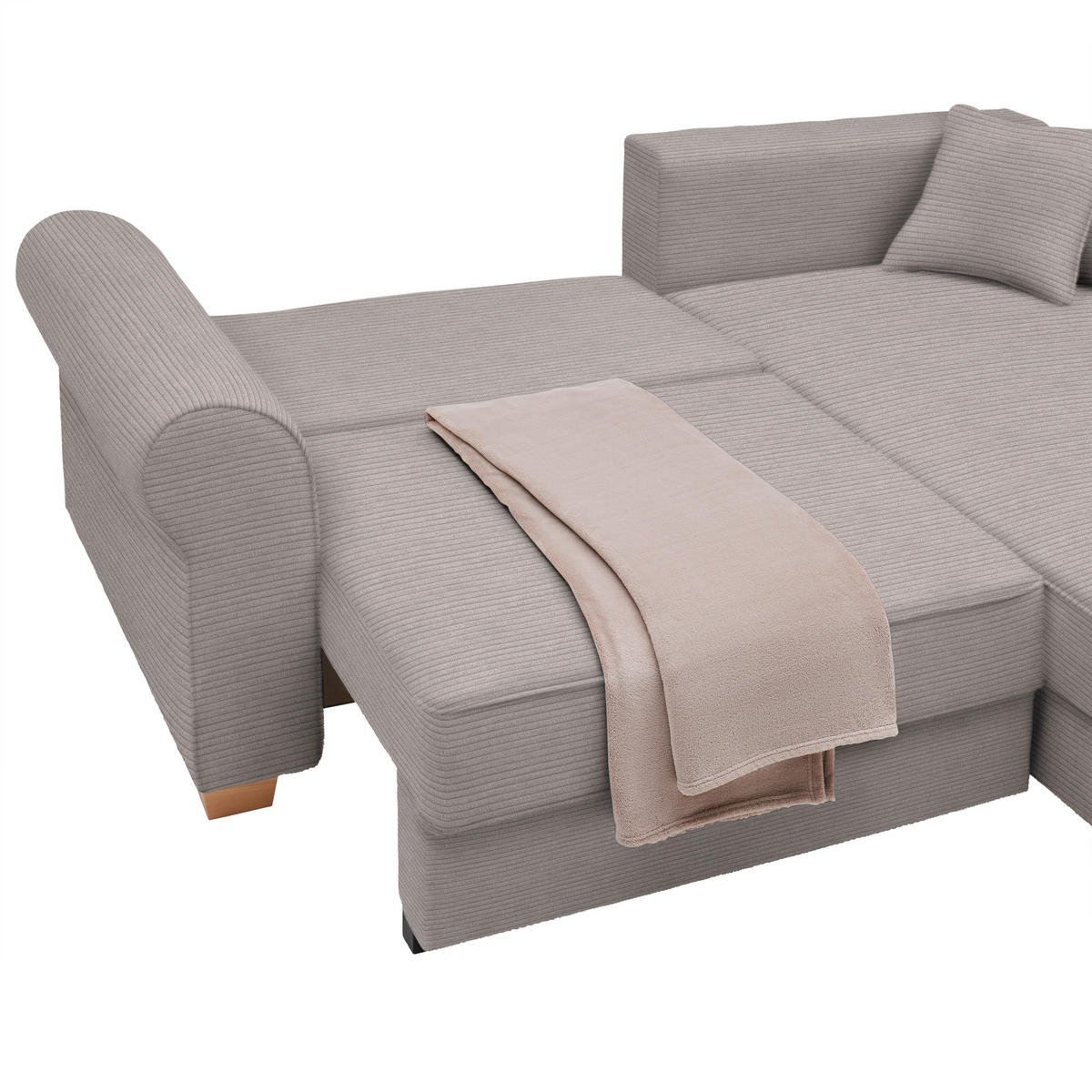 HÖRNSOFFA i taupe  - taupe, Modern, trämaterial/trä (255/185cm) - MID.YOU
