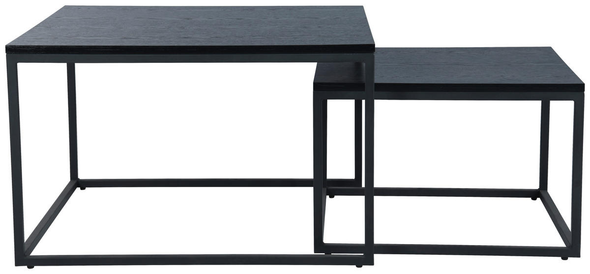 MĂSUȚĂ DE CAFEA - negru, Design, metal/material pe bază de lemn (80/60/50/40/80/60cm) - MID.YOU