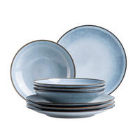 TAFELSERVICE SMOKY'S 8-teilig  - Blau, Basics, Keramik - Mäser