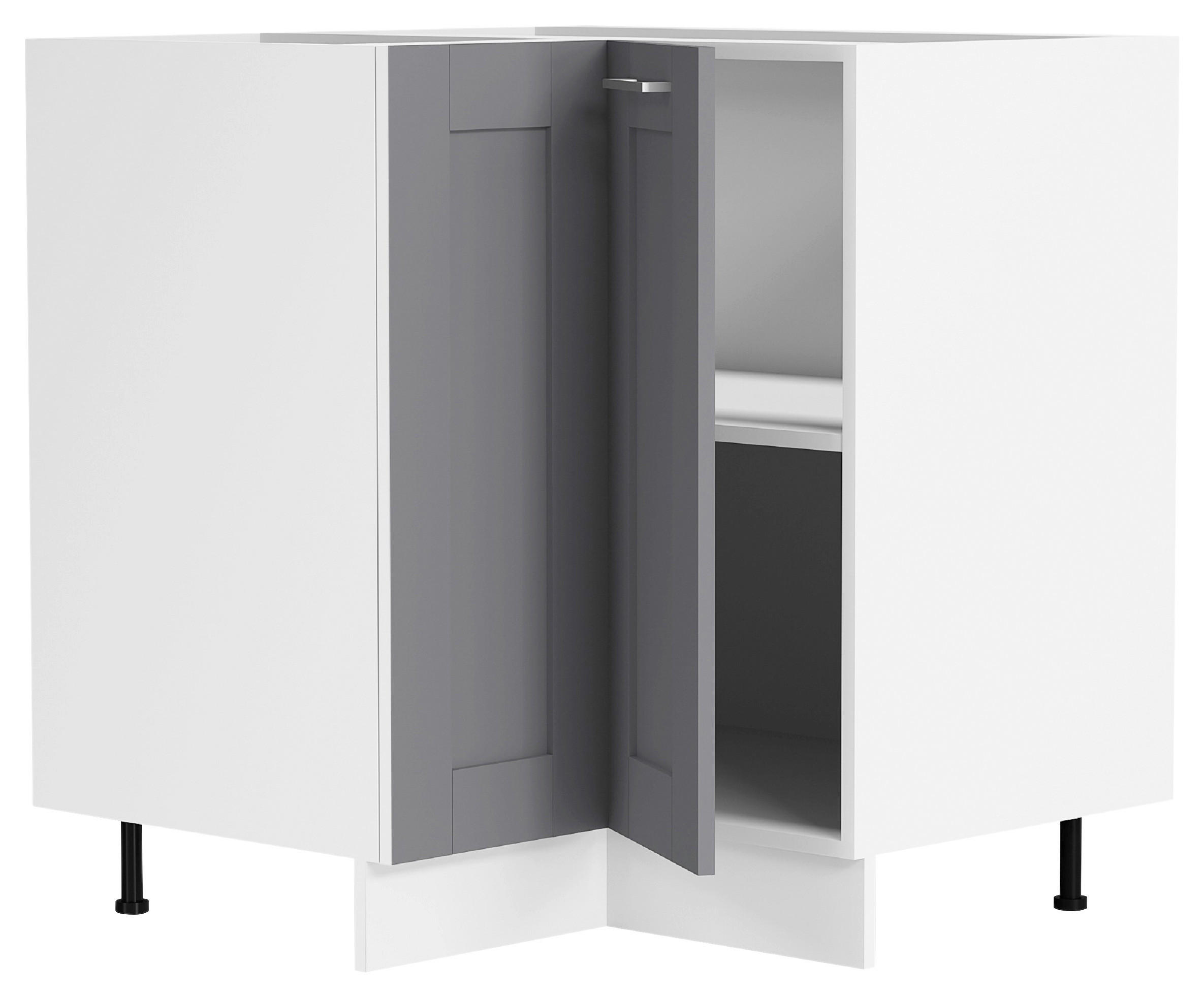 ECKUNTERSCHRANK 76/82/76 cm  - Weiss/Anthrazit, Trend, Holzwerkstoff/Kunststoff (76/82/76cm) - MID.YOU