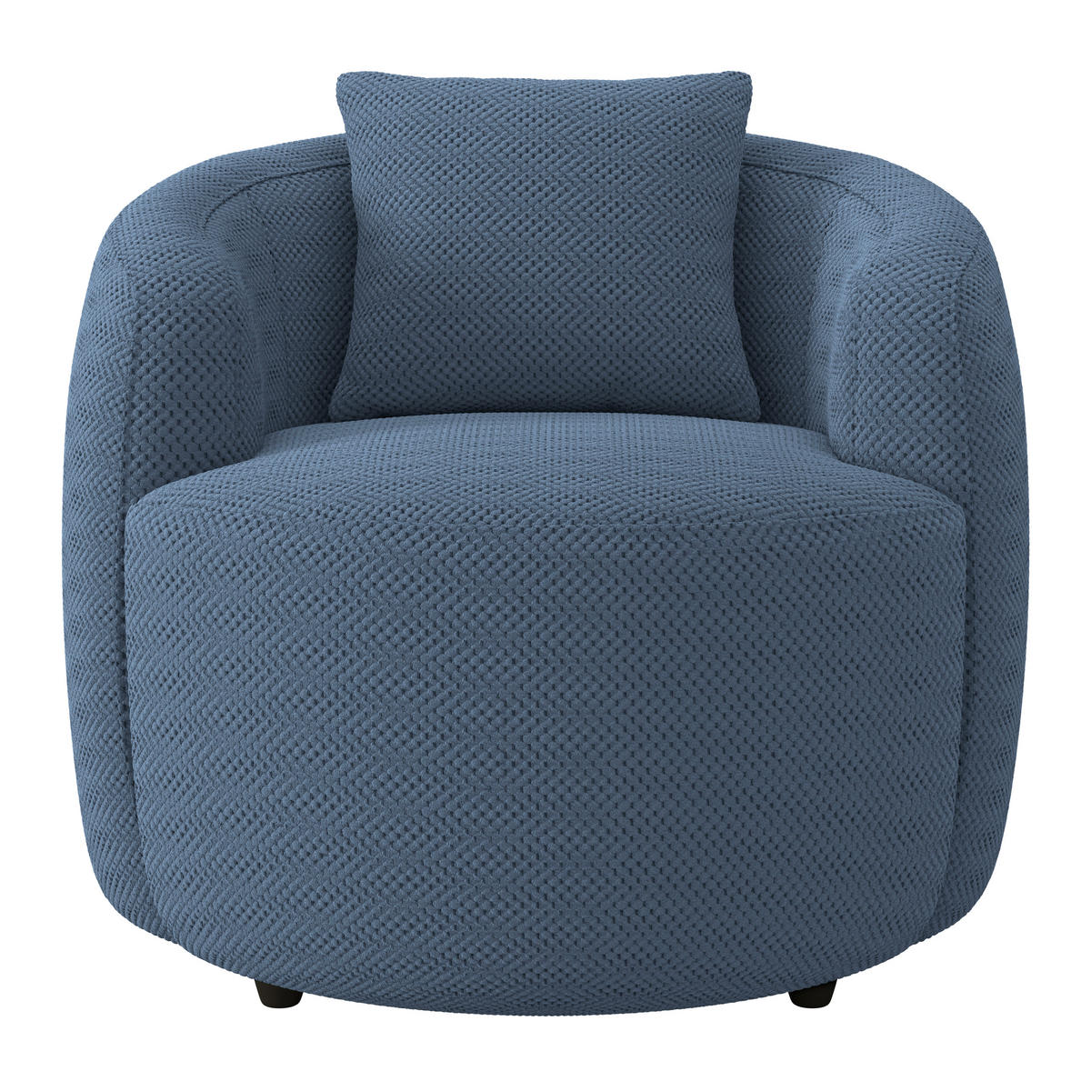 SESSEL in Velours, Struktur Dunkelblau  - Schwarz/Dunkelblau, MODERN, Kunststoff/Textil (81/74/81cm) - Livetastic