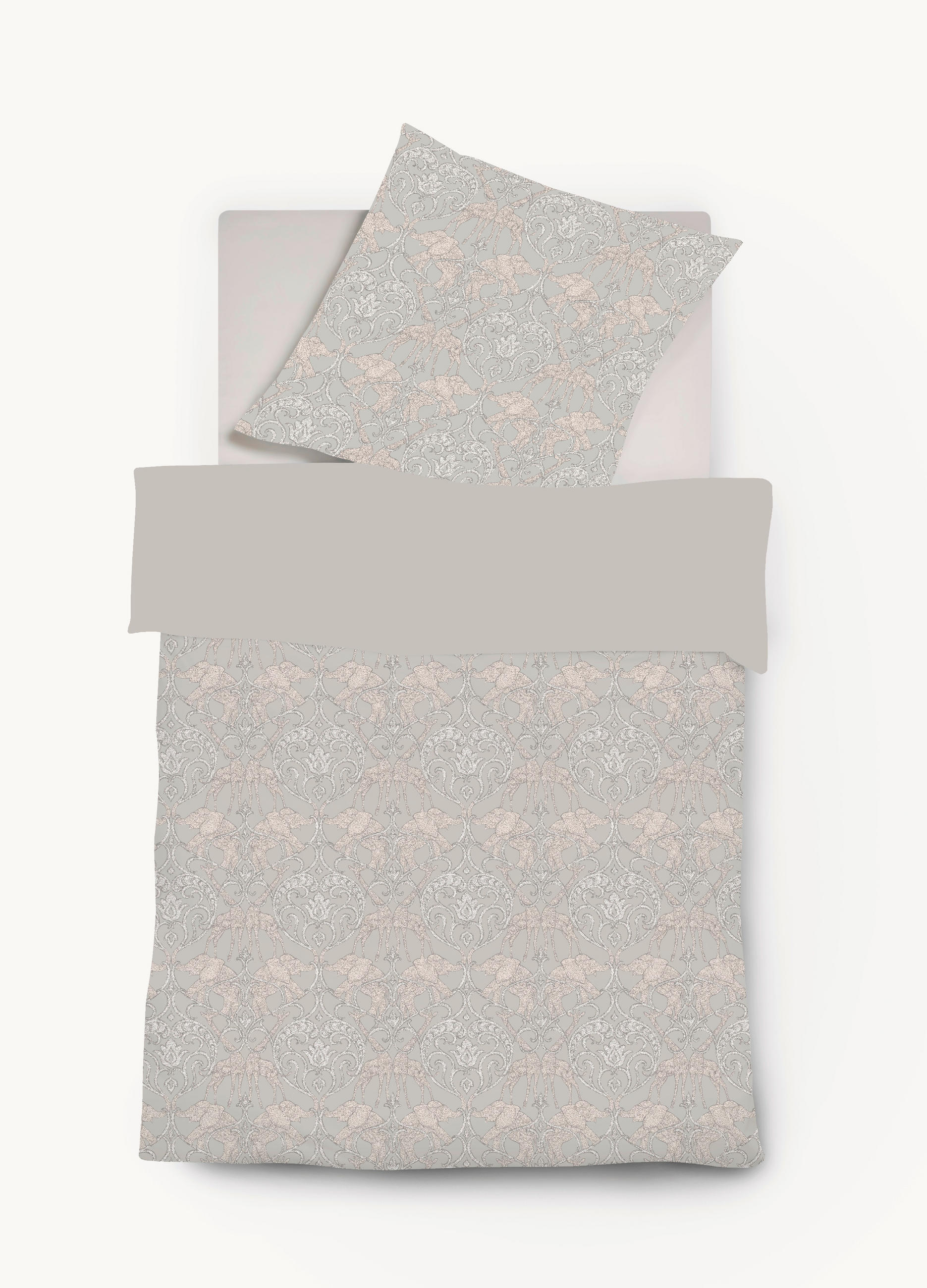 Fleuresse Bettwäsche Black Premium Jersey Silber 155x220 cm