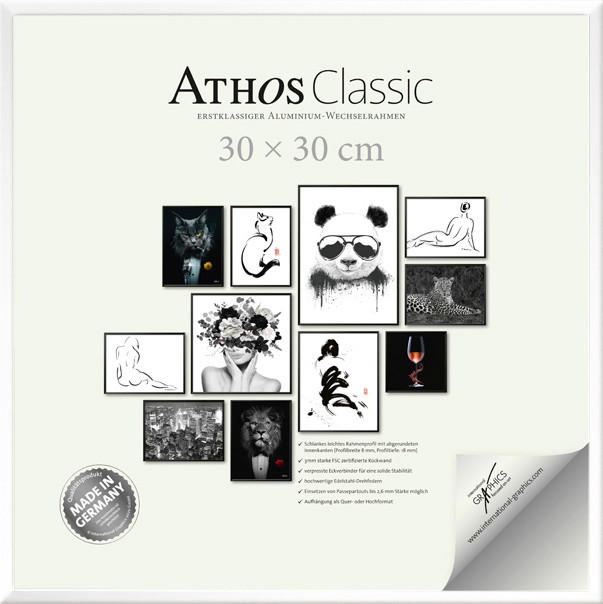 XXXLutz Bilderrahmen Athos Classic Weiß Hochglanz 30x30x1.8 cm