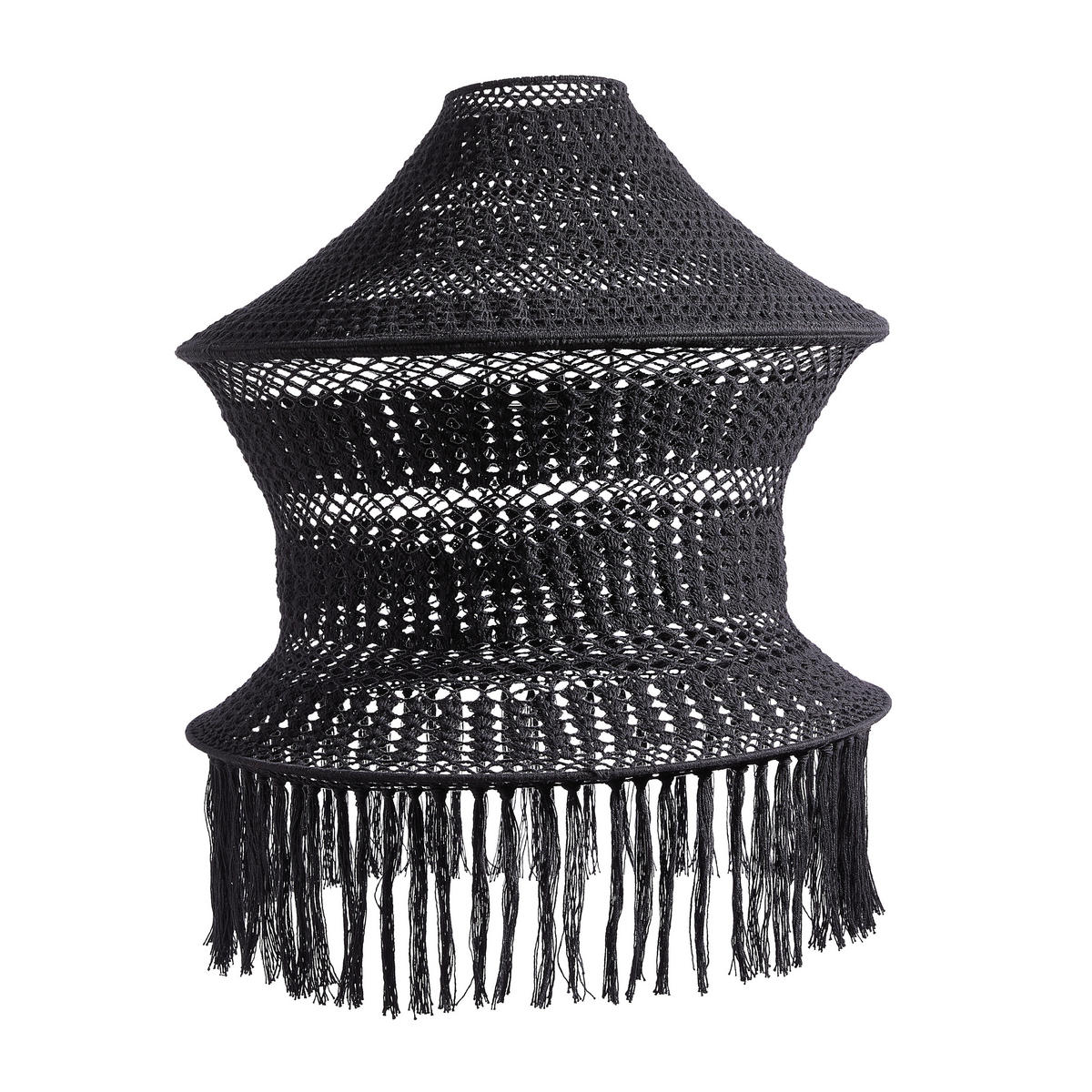LEUCHTENSCHIRM 60/82 cm   - Schwarz, Trend, Textil (60/82cm) - Light & Living