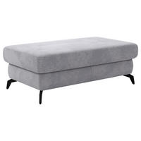 HOCKER in Textil Hellgrau  - Hellgrau/Schwarz, Konventionell, Textil/Metall (121/45/67cm) - Sit & More