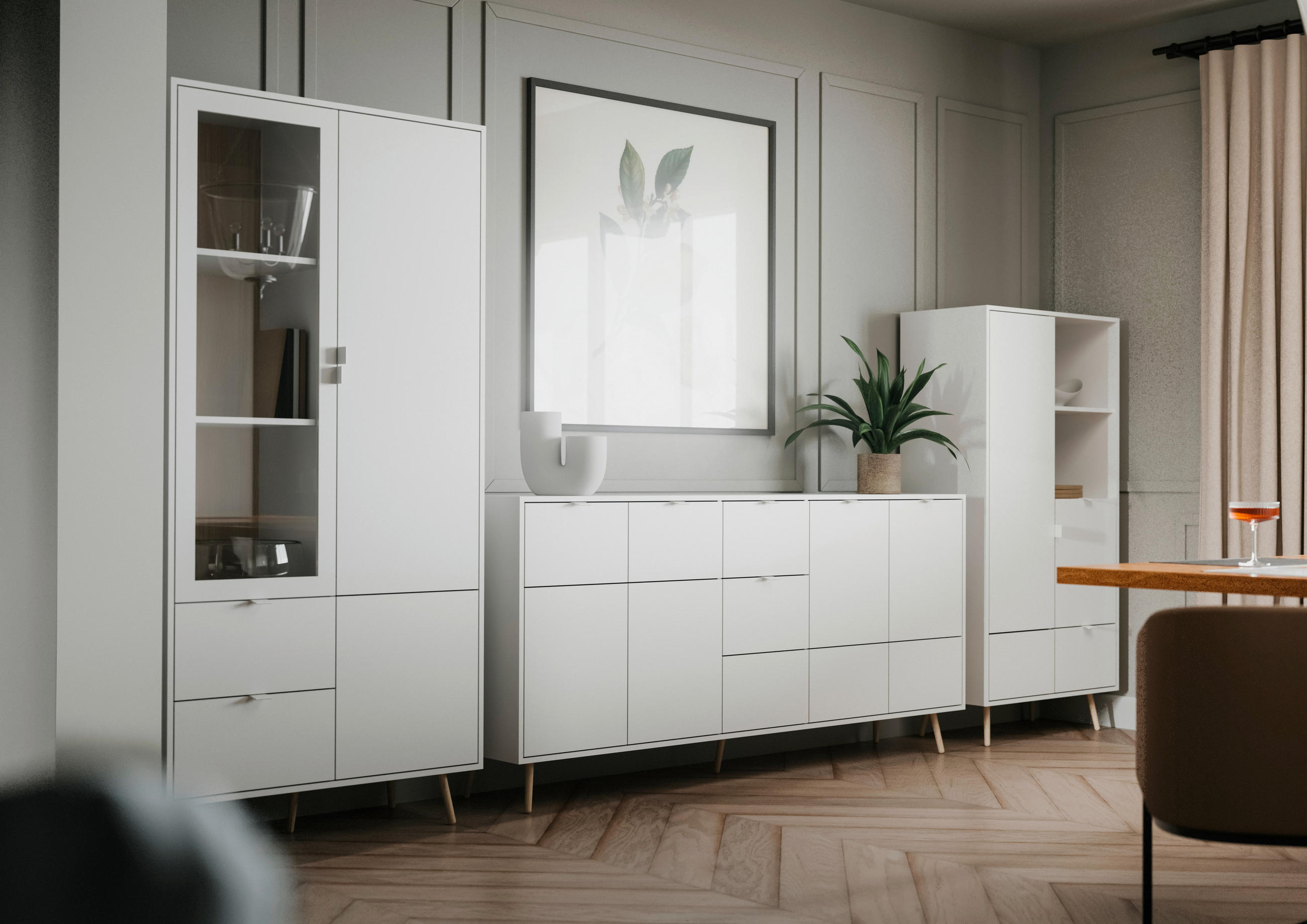 SIDEBOARD Geneva  in 190/90/40 cm  - Eichefarben/Weiß, Design, Holzwerkstoff/Kunststoff (190/90/40cm) - MID.YOU