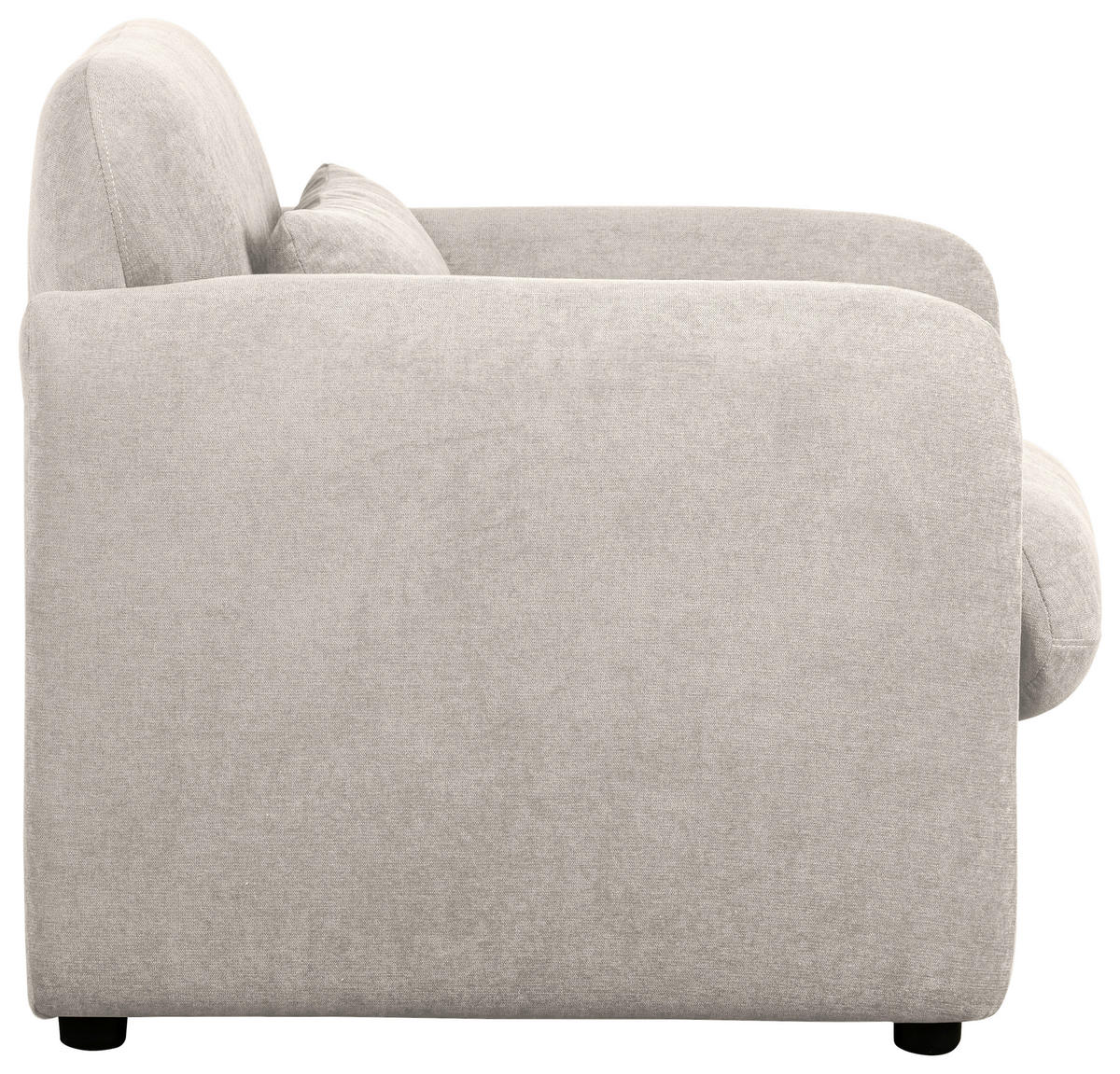 SESSEL in Samt Creme  - Creme/Schwarz, Design, Kunststoff/Textil (83/83/76cm) - MID.YOU