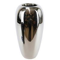 VASE  - Silberfarben, Basics, Keramik (15/28cm)