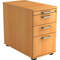 ANSTELLCONTAINER Buchefarben  - Chromfarben/Buchefarben, KONVENTIONELL, Holzwerkstoff/Kunststoff (42,8/72-76/80cm) - Venda